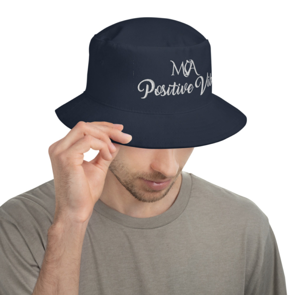 Positive Vibes Navy Bucket Hat - Image 2