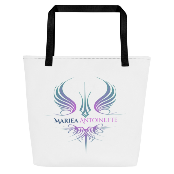 Mariea Antoinette- White- All-Over Print Large Tote Bag - Image 2